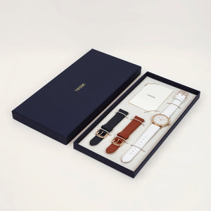 Gift set Medium (34mm/18mm) - Brick Red & Navy Straps