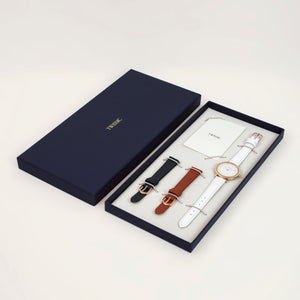 Gift set Small (34mm/14mm) - Brick Red & Navy Straps